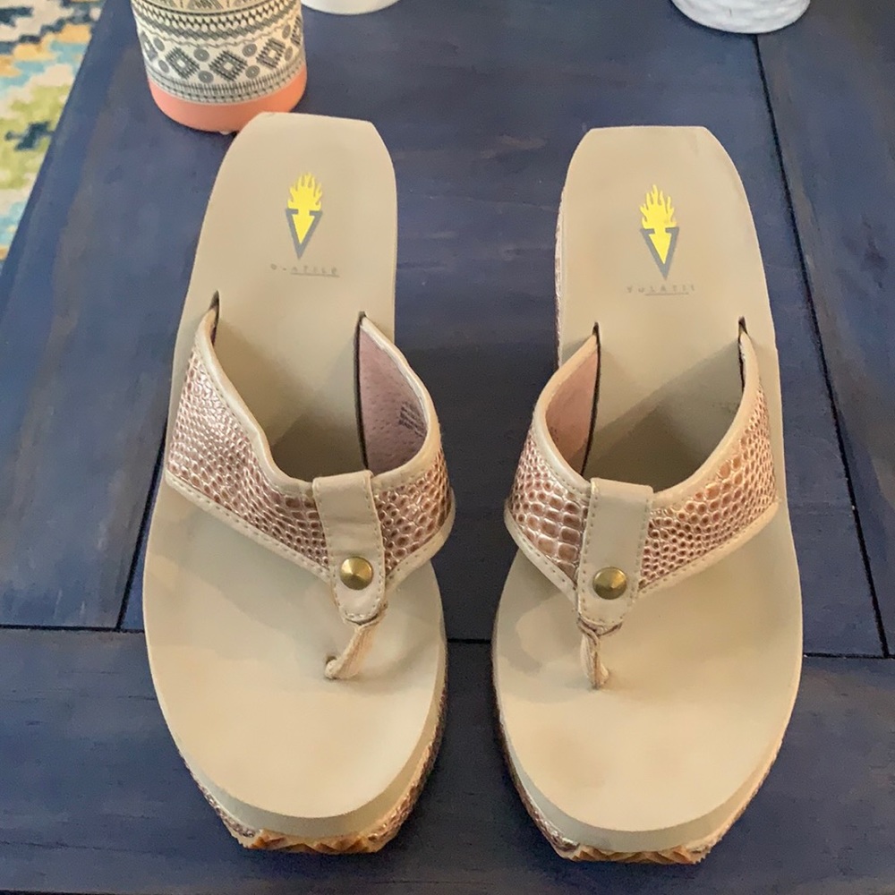 Like new Volatile sandals with heals w/ traction